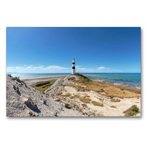 Premium Textil-Leinwand 90 x 60 cm Quer-Format Cape Campbell Lighthouse | Wandbild, HD-Bild auf Keilrahmen, Fertigbild auf hochwertigem Vlies, Leinwanddruck von Christian Franz Schmidt