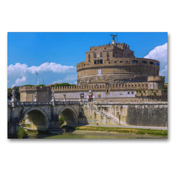 Premium Textil-Leinwand 90 x 60 cm Quer-Format Castel Sant’Angelo | Wandbild, HD-Bild auf Keilrahmen, Fertigbild auf hochwertigem Vlies, Leinwanddruck von Hanna Wagner