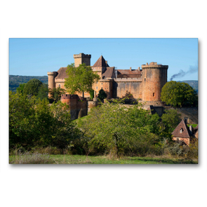 Premium Textil-Leinwand 90 x 60 cm Quer-Format Chateau Castelnau-Bretenoux | Wandbild, HD-Bild auf Keilrahmen, Fertigbild auf hochwertigem Vlies, Leinwanddruck von Tanja Voigt