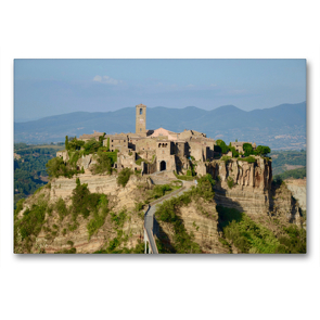 Premium Textil-Leinwand 90 x 60 cm Quer-Format Civita di Bagnoregio im Latium | Wandbild, HD-Bild auf Keilrahmen, Fertigbild auf hochwertigem Vlies, Leinwanddruck von Florian Fritz