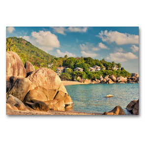 Premium Textil-Leinwand 90 x 60 cm Quer-Format Coral Cove Beach – Kho Samui | Wandbild, HD-Bild auf Keilrahmen, Fertigbild auf hochwertigem Vlies, Leinwanddruck von Stefan Becker