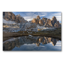 Premium Textil-Leinwand 90 x 60 cm Quer-Format Das Val Travenanzes und die Fanis Gruppe im Naturpark Fanes-Sennes-Prags | Wandbild, HD-Bild auf Keilrahmen, Fertigbild auf hochwertigem Vlies, Leinwanddruck von Martin Zwick