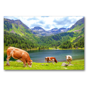 Premium Textil-Leinwand 90 x 60 cm Quer-Format Der Duisitzkarsee | Wandbild, HD-Bild auf Keilrahmen, Fertigbild auf hochwertigem Vlies, Leinwanddruck von Christa Kramer