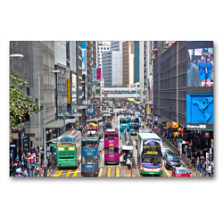 Premium Textil-Leinwand 90 x 60 cm Quer-Format Des Voeux Road Central, Hong Kong | Wandbild, HD-Bild auf Keilrahmen, Fertigbild auf hochwertigem Vlies, Leinwanddruck von Alexander Nadler M.A.