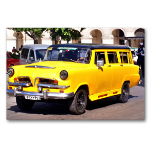 Premium Textil-Leinwand 90 x 60 cm Quer-Format Dodge Sierra Station Wagon aus dem Jahre 1955 in Havanna | Wandbild, HD-Bild auf Keilrahmen, Fertigbild auf hochwertigem Vlies, Leinwanddruck von Henning von Löwis of Menar