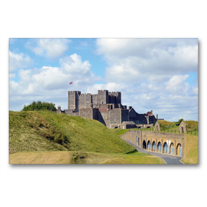 Premium Textil-Leinwand 90 x 60 cm Quer-Format Dover Castle | Wandbild, HD-Bild auf Keilrahmen, Fertigbild auf hochwertigem Vlies, Leinwanddruck von Sascha Stoll