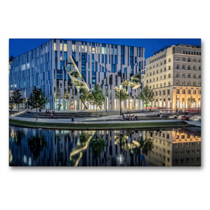 Premium Textil-Leinwand 90 x 60 cm Quer-Format Düsseldorf am Kö Bogen | Wandbild, HD-Bild auf Keilrahmen, Fertigbild auf hochwertigem Vlies, Leinwanddruck von Alexander Gründel