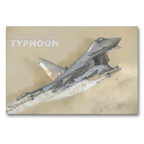 Premium Textil-Leinwand 90 x 60 cm Quer-Format EF2000 Typhoon | Wandbild, HD-Bild auf Keilrahmen, Fertigbild auf hochwertigem Vlies, Leinwanddruck von Nick Delhanidis