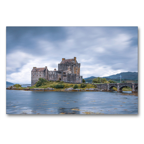 Premium Textil-Leinwand 90 x 60 cm Quer-Format Eilean Donan Castle | Wandbild, HD-Bild auf Keilrahmen, Fertigbild auf hochwertigem Vlies, Leinwanddruck von Harald Schnitzler