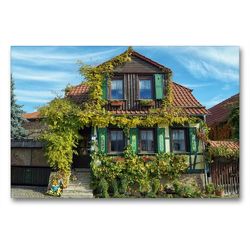 Premium Textil-Leinwand 90 x 60 cm Quer-Format Ein Hexenhaus in Tonndorf | Wandbild, HD-Bild auf Keilrahmen, Fertigbild auf hochwertigem Vlies, Leinwanddruck von Flori0