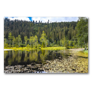 Premium Textil-Leinwand 90 x 60 cm Quer-Format Ellbachsee, Baiersbronn, Schwarzwald | Wandbild, HD-Bild auf Keilrahmen, Fertigbild auf hochwertigem Vlies, Leinwanddruck von Jürgen Feuerer