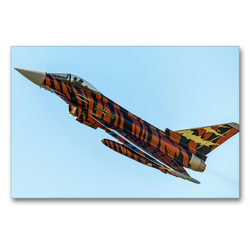 Premium Textil-Leinwand 90 x 60 cm Quer-Format Eurofighter Typhoon 30+09 Bronze Tiger | Wandbild, HD-Bild auf Keilrahmen, Fertigbild auf hochwertigem Vlies, Leinwanddruck von Björn Engelke