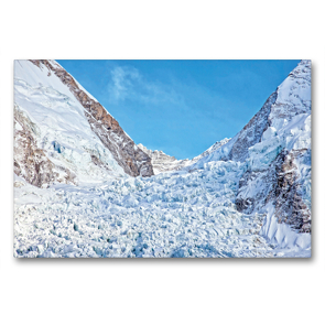 Premium Textil-Leinwand 90 x 60 cm Quer-Format Ewiges Eis am Khumbu-Gletscher am Mount Everest | Wandbild, HD-Bild auf Keilrahmen, Fertigbild auf hochwertigem Vlies, Leinwanddruck von CALVENDO