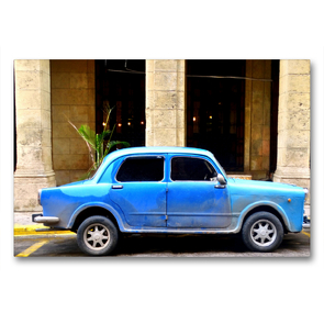 Premium Textil-Leinwand 90 x 60 cm Quer-Format Fiat 1100 – Millecento – in Havanna | Wandbild, HD-Bild auf Keilrahmen, Fertigbild auf hochwertigem Vlies, Leinwanddruck von Henning von Löwis of Menar