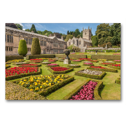 Premium Textil-Leinwand 90 x 60 cm Quer-Format Garten vom Lanhydrock House bei Bodmin in Cornwall, England | Wandbild, HD-Bild auf Keilrahmen, Fertigbild auf hochwertigem Vlies, Leinwanddruck von Christian Müringer