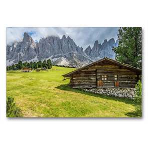 Premium Textil-Leinwand 90 x 60 cm Quer-Format Geisler Alm in den südtiroler Dolomiten | Wandbild, HD-Bild auf Keilrahmen, Fertigbild auf hochwertigem Vlies, Leinwanddruck von Sascha Ferrari