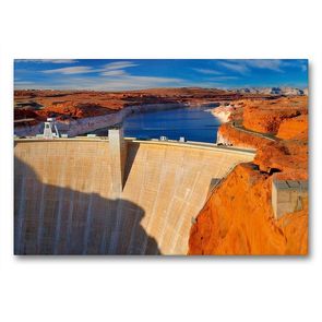 Premium Textil-Leinwand 90 x 60 cm Quer-Format Glen Canyon Dam | Wandbild, HD-Bild auf Keilrahmen, Fertigbild auf hochwertigem Vlies, Leinwanddruck von Dieter-M. Wilczek