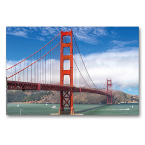 Premium Textil-Leinwand 90 x 60 cm Quer-Format Golden Gate in San Francisco | Wandbild, HD-Bild auf Keilrahmen, Fertigbild auf hochwertigem Vlies, Leinwanddruck von Andrea Potratz