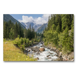 Premium Textil-Leinwand 90 x 60 cm Quer-Format Gran Paradiso Nationalpark | Wandbild, HD-Bild auf Keilrahmen, Fertigbild auf hochwertigem Vlies, Leinwanddruck von Dietmar Janietz