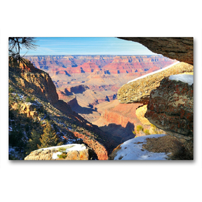 Premium Textil-Leinwand 90 x 60 cm Quer-Format Grand Canyon South Rim | Wandbild, HD-Bild auf Keilrahmen, Fertigbild auf hochwertigem Vlies, Leinwanddruck von Dieter-M. Wilczek