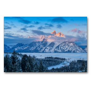 Premium Textil-Leinwand 90 x 60 cm Quer-Format Grand Teton Nationalpark, Wyoming, USA | Wandbild, HD-Bild auf Keilrahmen, Fertigbild auf hochwertigem Vlies, Leinwanddruck von Christian Heeb