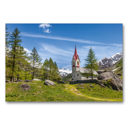 Premium Textil-Leinwand 90 x 60 cm Quer-Format Heilig Geist Kirche in Kasern, Hinteres Ahrntal | Wandbild, HD-Bild auf Keilrahmen, Fertigbild auf hochwertigem Vlies, Leinwanddruck von Christian Müringer