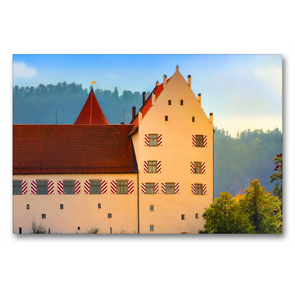 Premium Textil-Leinwand 90 x 60 cm Quer-Format Hohes Schloss mit Storchenturm | Wandbild, HD-Bild auf Keilrahmen, Fertigbild auf hochwertigem Vlies, Leinwanddruck von photography brigitte jaritz