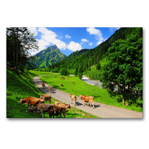 Premium Textil-Leinwand 90 x 60 cm Quer-Format Im Hintersteiner Tal | Wandbild, HD-Bild auf Keilrahmen, Fertigbild auf hochwertigem Vlies, Leinwanddruck von Reinhold Ratzer