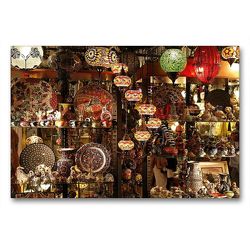 Premium Textil-Leinwand 90 x 60 cm Quer-Format Istanbul – Souvenir-Shop | Wandbild, HD-Bild auf Keilrahmen, Fertigbild auf hochwertigem Vlies, Leinwanddruck von Michael Herzog