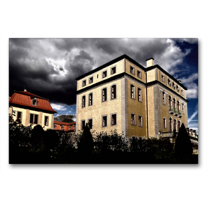 Premium Textil-Leinwand 90 x 60 cm Quer-Format Jagdschloss Ettersburg in Thüringen | Wandbild, HD-Bild auf Keilrahmen, Fertigbild auf hochwertigem Vlies, Leinwanddruck von Flori0