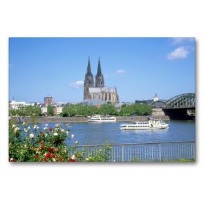 Premium Textil-Leinwand 90 x 60 cm Quer-Format Köln am Rhein | Wandbild, HD-Bild auf Keilrahmen, Fertigbild auf hochwertigem Vlies, Leinwanddruck von Lothar Reupert