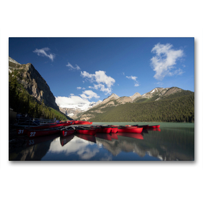 Premium Textil-Leinwand 90 x 60 cm Quer-Format Lake Louise / Alberta | Wandbild, HD-Bild auf Keilrahmen, Fertigbild auf hochwertigem Vlies, Leinwanddruck von Georg Beck