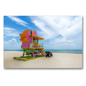 Premium Textil-Leinwand 90 x 60 cm Quer-Format MIAMI BEACH Florida Flair | Wandbild, HD-Bild auf Keilrahmen, Fertigbild auf hochwertigem Vlies, Leinwanddruck von Melanie Viola