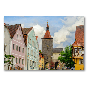 Premium Textil-Leinwand 90 x 60 cm Quer-Format Nürnberger Tor | Wandbild, HD-Bild auf Keilrahmen, Fertigbild auf hochwertigem Vlies, Leinwanddruck von Dirk Meutzner