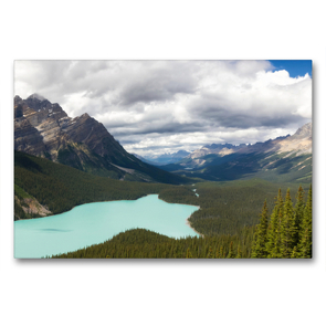 Premium Textil-Leinwand 90 x 60 cm Quer-Format Panorama Peyto Lake | Wandbild, HD-Bild auf Keilrahmen, Fertigbild auf hochwertigem Vlies, Leinwanddruck von Juergen Schonnop
