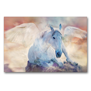 Premium Textil-Leinwand 90 x 60 cm Quer-Format Pegasus – Pferd der Dichter und Helden | Wandbild, HD-Bild auf Keilrahmen, Fertigbild auf hochwertigem Vlies, Leinwanddruck von Liselotte Brunner-Klaus