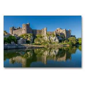 Premium Textil-Leinwand 90 x 60 cm Quer-Format Pembroke Castle | Wandbild, HD-Bild auf Keilrahmen, Fertigbild auf hochwertigem Vlies, Leinwanddruck von Rene Schubert