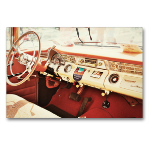 Premium Textil-Leinwand 90 x 60 cm Quer-Format Pontiac Cockpit, Nostalgisch und Klassisch | Wandbild, HD-Bild auf Keilrahmen, Fertigbild auf hochwertigem Vlies, Leinwanddruck von Holger Gräbner