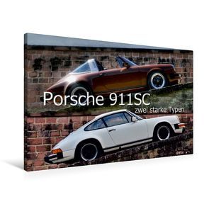 Premium Textil-Leinwand 90 x 60 cm Quer-Format Porsche 911SC – zwei starke Typen | Wandbild, HD-Bild auf Keilrahmen, Fertigbild auf hochwertigem Vlies, Leinwanddruck von Ingo Laue