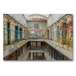 Premium Textil-Leinwand 90 x 60 cm Quer-Format Prison 15H | Wandbild, HD-Bild auf Keilrahmen, Fertigbild auf hochwertigem Vlies, Leinwanddruck von Industrieller