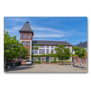 Premium Textil-Leinwand 90 x 60 cm Quer-Format Rathaus der Gemeinde Woltersdorf | Wandbild, HD-Bild auf Keilrahmen, Fertigbild auf hochwertigem Vlies, Leinwanddruck von ReDi Fotografie