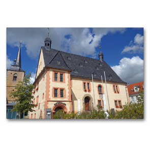 Premium Textil-Leinwand 90 x 60 cm Quer-Format Rathaus in Sömmerda | Wandbild, HD-Bild auf Keilrahmen, Fertigbild auf hochwertigem Vlies, Leinwanddruck von Flori0