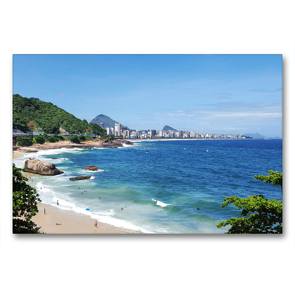 Premium Textil-Leinwand 90 x 60 cm Quer-Format Rio de Janeiro’s Geheimstrand | Wandbild, HD-Bild auf Keilrahmen, Fertigbild auf hochwertigem Vlies, Leinwanddruck von Maren Woiczyk