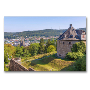 Premium Textil-Leinwand 90 x 60 cm Quer-Format Romantische Stadtansicht von Marburg an der Lahn | Wandbild, HD-Bild auf Keilrahmen, Fertigbild auf hochwertigem Vlies, Leinwanddruck von N N