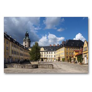 Premium Textil-Leinwand 90 x 60 cm Quer-Format Schloss Heidecksburch in Rudolstadt | Wandbild, HD-Bild auf Keilrahmen, Fertigbild auf hochwertigem Vlies, Leinwanddruck von Flori0