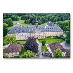 Premium Textil-Leinwand 90 x 60 cm Quer-Format Schloss Tambach aus der Luft | Wandbild, HD-Bild auf Keilrahmen, Fertigbild auf hochwertigem Vlies, Leinwanddruck von Val Thoermer