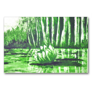 Premium Textil-Leinwand 90 x 60 cm Quer-Format Seerose | Wandbild, HD-Bild auf Keilrahmen, Fertigbild auf hochwertigem Vlies, Leinwanddruck von Michaela Schimmack
