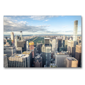 Premium Textil-Leinwand 90 x 60 cm Quer-Format Skyline Upper Manhattan | Wandbild, HD-Bild auf Keilrahmen, Fertigbild auf hochwertigem Vlies, Leinwanddruck von Philipp Blaschke