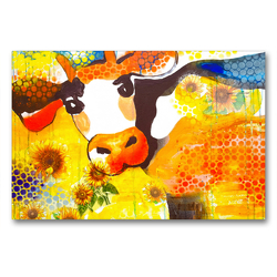Premium Textil-Leinwand 90 x 60 cm Quer-Format Sonnenblumen | Wandbild, HD-Bild auf Keilrahmen, Fertigbild auf hochwertigem Vlies, Leinwanddruck von Elena Ennikova