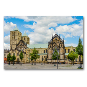 Premium Textil-Leinwand 90 x 60 cm Quer-Format St. Paulus Dom | Wandbild, HD-Bild auf Keilrahmen, Fertigbild auf hochwertigem Vlies, Leinwanddruck von Dirk Meutzner